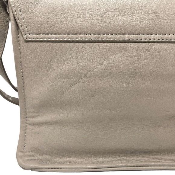 Orciani Leather Light Beige Crossbody Shoulder Bag Handbag Purse Minimalist VTG - Picture 16 of 16